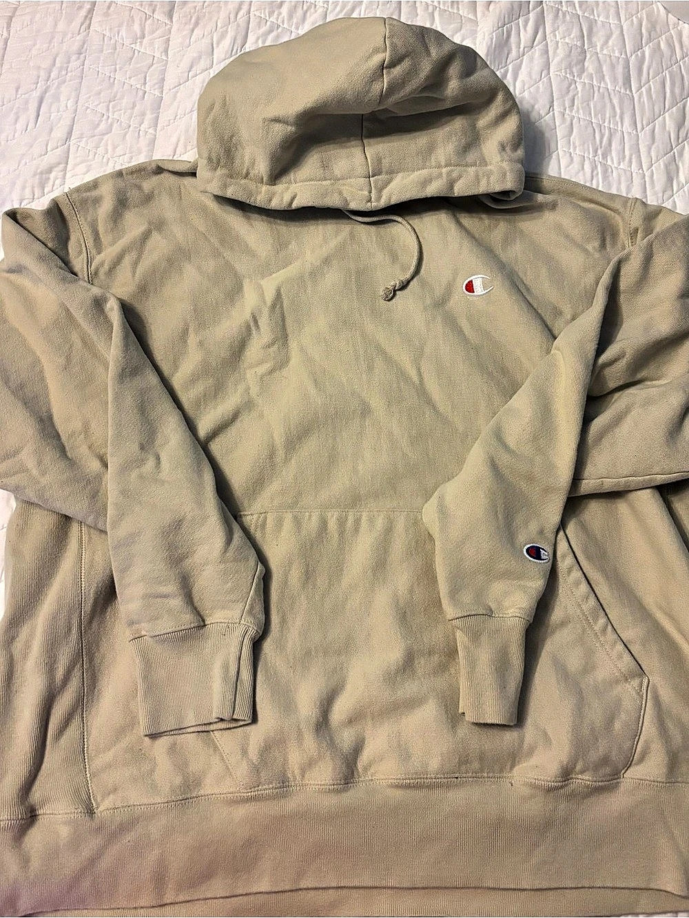 Champion Reverse Weave Hoodie Tan 2 XL
